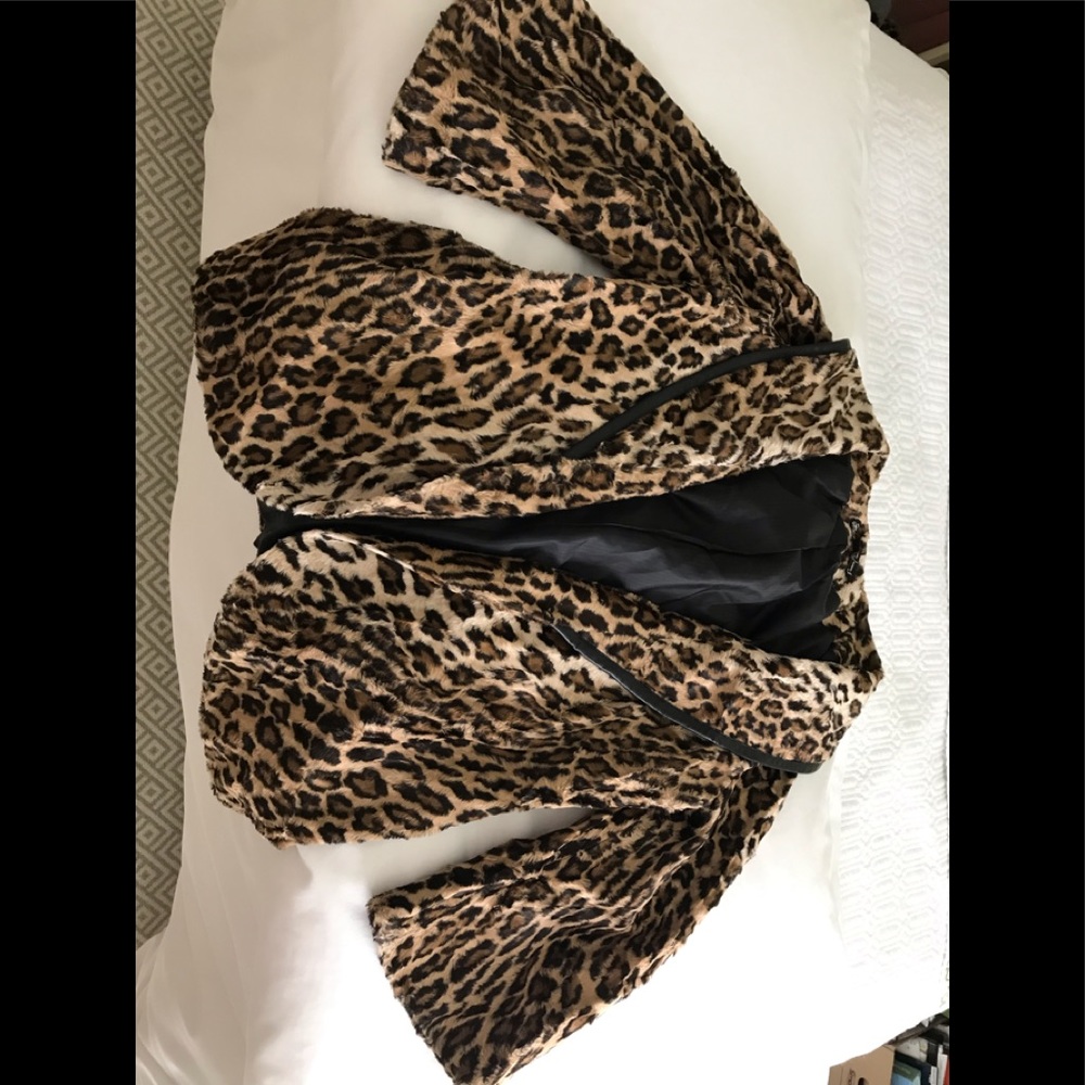 Furry leopard jacket